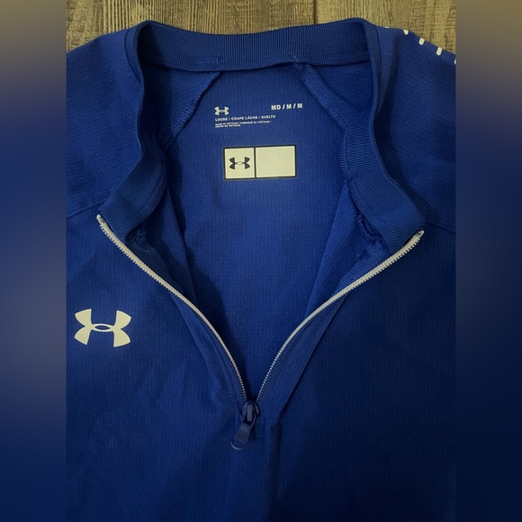 Under Armour Team Ultimate Cage Baseball Pullover - Blue & White - Mens Medium - Picture 3 of 8